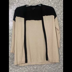 The Limited Open Front Sweater Size XS Black & Beige Color Block Casual Career